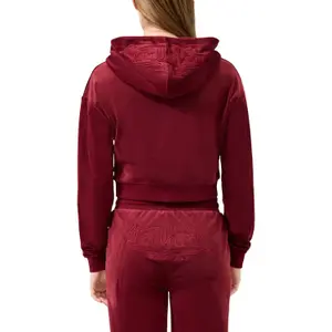 Women's Cropped Hoodie with Kangaroo Pocket QS image-5