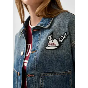 Oversized Denim Jacket for Women QS image-3