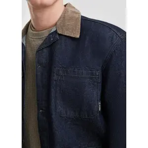 Loose-Fit Denim Overshirt QS image-3