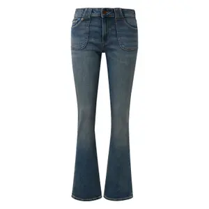 Mid-Rise Stretch Flare Jeans for Women QS Catie image-0