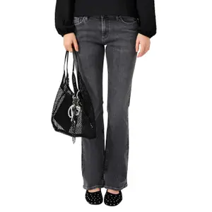 Modern Mid-Rise Bootcut Jeans for Women QS image-2