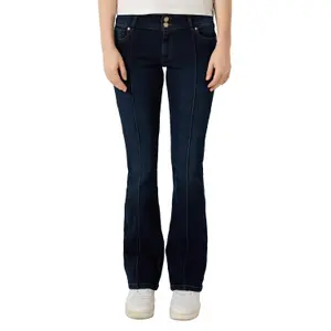 Casual Trendy Bootcut Jeans for Women QS image-2
