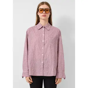 Short Floral Relief Lace Blouse Women QS image-6
