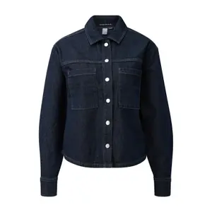 Women’s Denim Overshirt with Patch Pockets QS image-0