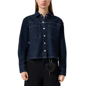 Women’s Denim Overshirt with Patch Pockets QS image-2