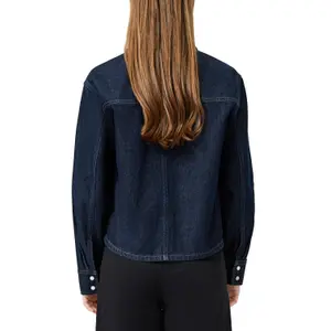 Women’s Denim Overshirt with Patch Pockets QS image-5