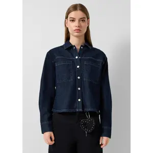 Women’s Denim Overshirt with Patch Pockets QS image-6