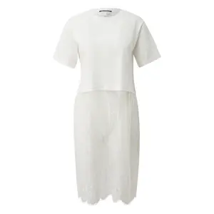 Women's Shirt Dress with Lace Skirt QS image-0