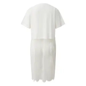 Women's Shirt Dress with Lace Skirt QS image-1