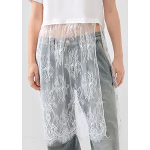 Women's Shirt Dress with Lace Skirt QS image-3