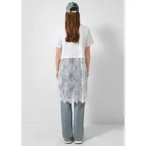 Women's Shirt Dress with Lace Skirt QS image-4