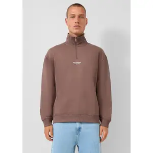 Zip Neck Sweatshirt with Original Print QS image-6