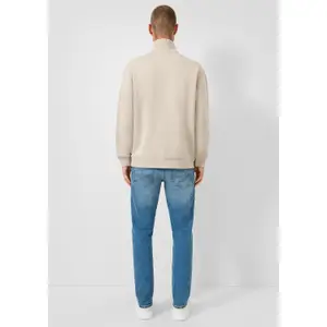 Zip Neck Sweatshirt with Original Print QS image-4