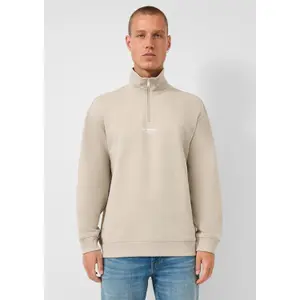 Zip Neck Sweatshirt with Original Print QS image-6