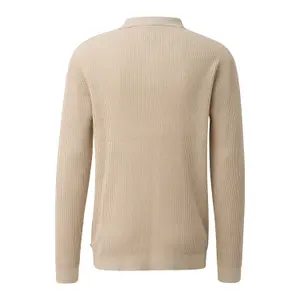 Textured Knit Polo Sweater QS Regular Fit image-1