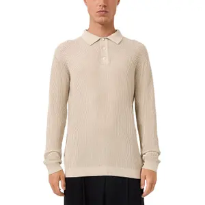 Textured Knit Polo Sweater QS Regular Fit image-2