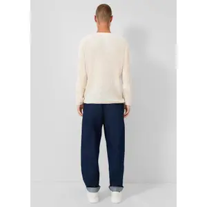 Textured Knit Pull with Rolled Hem QS Regular Fit image-4