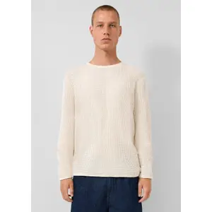 Textured Knit Pull with Rolled Hem QS Regular Fit image-6
