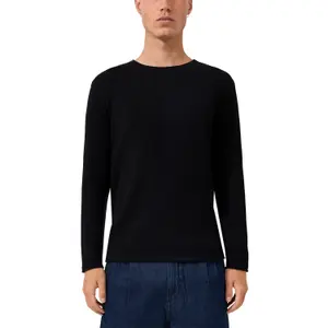 Textured Knit Pull with Rolled Hem QS Regular Fit image-2