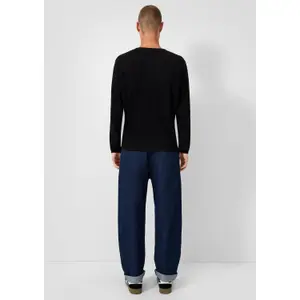 Textured Knit Pull with Rolled Hem QS Regular Fit image-4