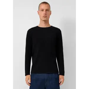 Textured Knit Pull with Rolled Hem QS Regular Fit image-6