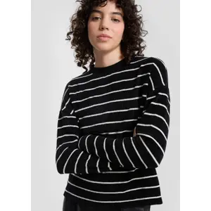Soft Striped Chenille Knit Jumper Women QS Loose Fit image-3