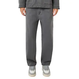 Loose Fit Stonewashed Denim Worker Pants QS image-2