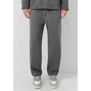 Loose Fit Stonewashed Denim Worker Pants QS image-6