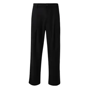 Straight Pleated Trousers in Washed Fabric QS image-0