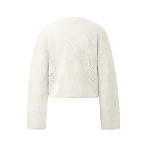 Heart Pattern Open Knit Jumper Women QS Loose Fit image-1