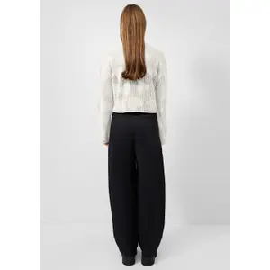 Heart Pattern Open Knit Jumper Women QS Loose Fit image-4