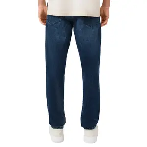 Straight Jeans Washed with Casual Style and Comfort QS image-5