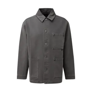 Long Sleeve Overshirt in Pre-Washed Cotton Twill QS image-0