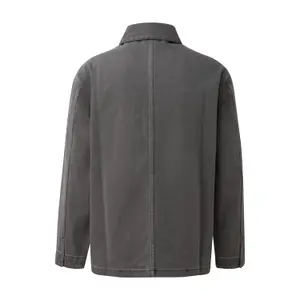 Long Sleeve Overshirt in Pre-Washed Cotton Twill QS image-1