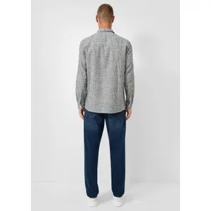 Classic Long Sleeve Shirt in Brushed Fabric QS image-4
