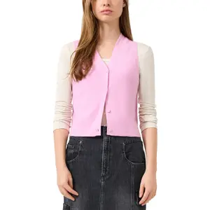 Short Sleeve Buttoned Cardigan for Women QS image-2