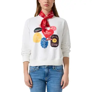 Soft Fleece Sweatshirt with Original Print Women's QS image-2