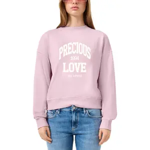 Soft Fleece Sweatshirt with Original Print Women's QS image-2