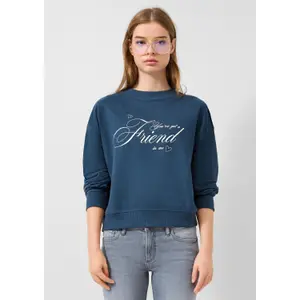 Soft Fleece Sweatshirt with Original Print Women's QS image-6