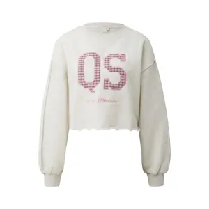 Women's Cropped Sweatshirt with Frayed Hem QS image-0