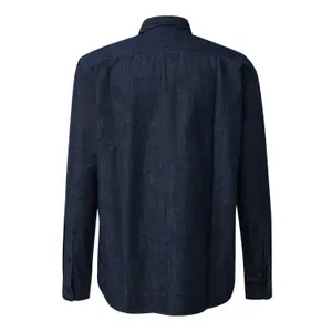 Long Sleeve Denim Shirt with Embroidered Logo QS image-1