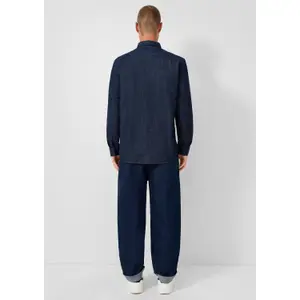 Long Sleeve Denim Shirt with Embroidered Logo QS image-4