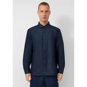Long Sleeve Denim Shirt with Embroidered Logo QS image-6