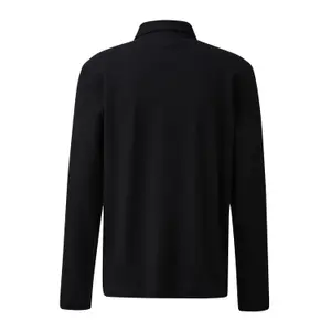 Long Sleeve Relaxed Fit Ribbed Jersey Polo QS image-1