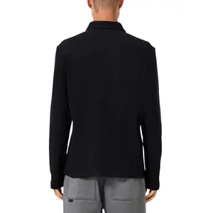 Long Sleeve Relaxed Fit Ribbed Jersey Polo QS image-5