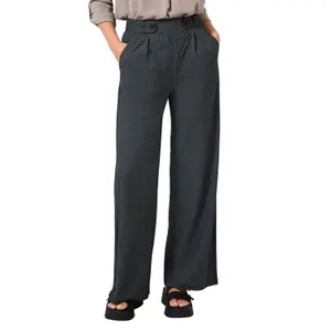 High-Waisted Jersey wide Leg Trousers for Women QS image-2
