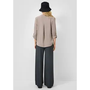 High-Waisted Jersey wide Leg Trousers for Women QS image-4