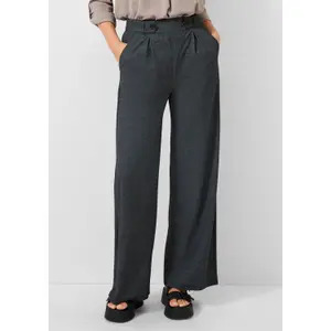 High-Waisted Jersey wide Leg Trousers for Women QS image-6