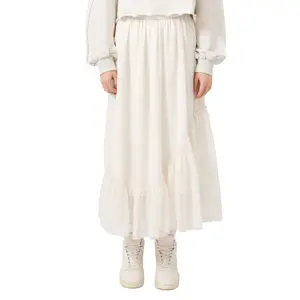 Lightweight Tiered Chiffon Midi Skirt Women QS image-2