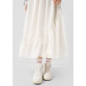 Lightweight Tiered Chiffon Midi Skirt Women QS image-3